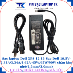 Sạc laptop Dell XPS 12 13 Sạc Dell 19.5V-2.31A/3.34A/4.62A-45W/65W/90W chân kim nhỏ(4.5mm*3.0mm), Sạc 90W