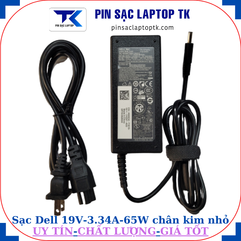 Sạc laptop Dell 19.5V 3.34A 65Wchân kim nhỏ 4.5mm*3.0mm