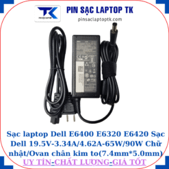 Sạc Dell E6400 E6320 E6420 Sạc Dell 19.5V-3.34A/4.62A-65W/90W Chữ nhật/Ovan chân kim to(7.4mm*5.0mm), sạc dell 65w chữ nhật