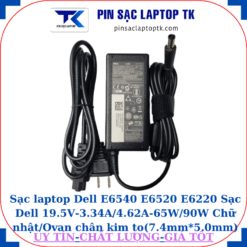 Sạc Dell E6540 E6520 E6220 Sạc Dell 19.5V-3.34A/4.62A-65W/90W Chữ nhật/Ovan chân kim to(7.4mm*5.0mm), Sạc 65W chữ nhật