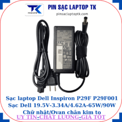 Sạc Dell Inspiron P29F P29F001 Sạc Dell 19.5V-3.34A/4.62A-65W/90W Chữ nhật/Ovan chân kim to(7.4mm*5.0mm), sạc 65W chữ nhật