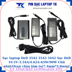 Sạc Dell 3542 3543 3442 Sạc Dell 19.5V-3.34A/4.62A-65W/90W Chữ nhật/Ovan chân kim to(7.4mm*5.0mm)