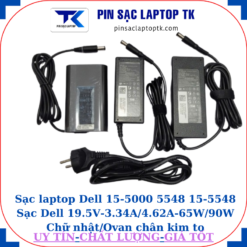 Sạc Dell 15-5000 5548 15-5548 Sạc Dell 19.5V-3.34A/4.62A-65W/90W Chữ nhật/Ovan chân kim to(7.4mm*5.0mm)