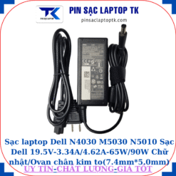 Sạc Dell N4030 M5030 N5010 Sạc Dell 19.5V-3.34A/4.62A-65W/90W Chữ nhật/Ovan chân kim to(7.4mm*5.0mm), sạc 65W chữ nhật