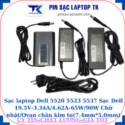 Sạc Dell 5520 5523 5537 Sạc Dell 19.5V-3.34A/4.62A-65W/90W Chữ nhật/Ovan chân kim to(7.4mm*5.0mm)