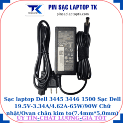 Sạc Dell 3445 3446 1500 Sạc Dell 19.5V-3.34A/4.62A-65W/90W Chữ nhật/Ovan chân kim to(7.4mm*5.0mm), sạc 65W chữ nhật