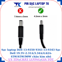 Sạc laptop Dell 13-9350 9343 13-9343 Sạc Dell 19.5V-2.31A/3.34A/4.62A-45W/65W/90W chân kim nhỏ(4.5mm*3.0mm)