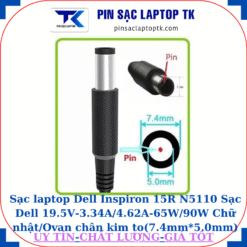 Sạc laptop Dell Inspiron 15R N5110 Sạc Dell 19.5V-3.34A/4.62A-65W/90W Chữ nhật/Ovan chân kim to(7.4mm*5.0mm)