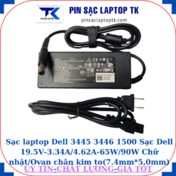 Sạc Dell 3445 3446 1500 Sạc Dell 19.5V-3.34A/4.62A-65W/90W Chữ nhật/Ovan chân kim to(7.4mm*5.0mm), sạc 90W chữ nhật