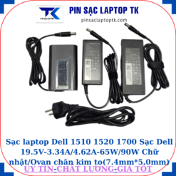 Sạc Dell 1510 1520 1700 Sạc Dell 19.5V-3.34A/4.62A-65W/90W Chữ nhật/Ovan chân kim to(7.4mm*5.0mm)