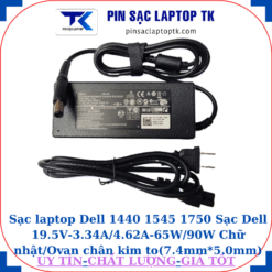 Sạc Dell 1440 1545 1750 Sạc Dell 19.5V-3.34A/4.62A-65W/90W Chữ nhật/Ovan chân kim to(7.4mm*5.0mm), sạc 90W chữ nhật