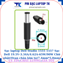 Sạc laptop Dell Studio 1555 1557 Sạc Dell 19.5V-3.34A/4.62A-65W/90W Chữ nhật/Ovan chân kim to(7.4mm*5.0mm)