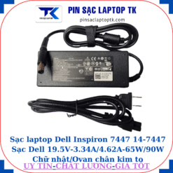 Sạc Dell Inspiron 7447 14-7447 Sạc Dell 19.5V-3.34A/4.62A-65W/90W Chữ nhật/Ovan chân kim to(7.4mm*5.0mm), sạc 90W chữ nhật