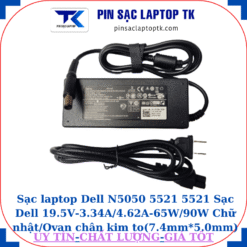 Sạc Dell N5050 5521 5521 Sạc Dell 19.5V-3.34A/4.62A-65W/90W Chữ nhật/Ovan chân kim to(7.4mm*5.0mm), sạc 90W chữ nhật