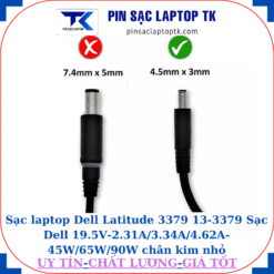 Sạc laptop Dell Latitude 3379 13-3379 Sạc Dell 19.5V-2.31A/3.34A/4.62A-45W/65W/90W chân kim nhỏ(4.5mm*3.0mm)