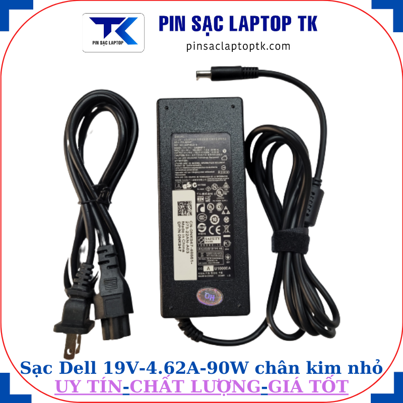 Sạc laptop Dell 19.5V 4.62A 90Wchân kim nhỏ 4.5mm*3.0mm