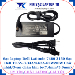 Sạc Dell Latitude 7480 3150 Sạc Dell 19.5V-3.34A/4.62A-65W/90W Chữ nhật/Ovan chân kim to(7.4mm*5.0mm), sạc 90W