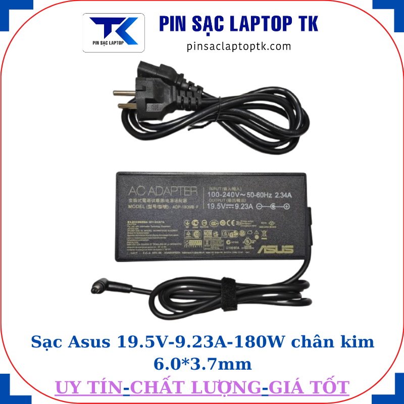 Sạc laptop Asus 19.5V 9.23A 180W chân kim 6.0*3.7mm, thông số