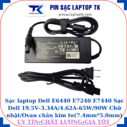 Sạc Dell E6440 E7240 E7440 Sạc Dell 19.5V-3.34A/4.62A-65W/90W Chữ nhật/Ovan chân kim to(7.4mm*5.0mm), sạc 90W