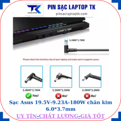 Sạc Asus 19.5V-9.23A-180W chân kim 6.0*3.7mm