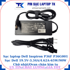 Sạc Dell Inspiron P36F P36G001 Sạc Dell 19.5V-3.34A/4.62A-65W/90W Chữ nhật/Ovan chân kim to(7.4mm*5.0mm), sạc 90W chữ nhật