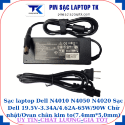 Sạc Dell N4010 N4050 N4020 Sạc Dell 19.5V-3.34A/4.62A-65W/90W Chữ nhật/Ovan chân kim to(7.4mm*5.0mm), sạc 90W chữ nhật