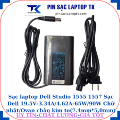 Sạc Dell Studio 1555 1557 Sạc Dell 19.5V-3.34A/4.62A-65W/90W Chữ nhật/Ovan chân kim to(7.4mm*5.0mm), sạc 65W ovan