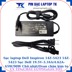 Sạc Dell Inspiron 14Z-5423 14Z-5423 Sạc Dell 19.5V-3.34A/4.62A-65W/90W Chữ nhật/Ovan chân kim to(7.4mm*5.0mm), sạc 90W chữ nhật