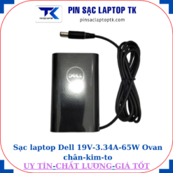 Sạc Dell 19.5V 3.34A 65W Ovan chân kim to(7.4mm*5.0mm), logo dell