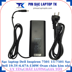 Sạc Dell Inspiron 7501 15-7501 Sạc Dell 19.5V-6.67A-130W Ovan chân kim nhỏ(4.5mm*3.0mm)
