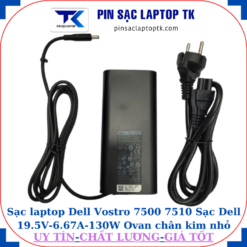 Sạc Dell Vostro 7500 7510 Sạc Dell 19.5V-6.67A-130W Ovan chân kim nhỏ(4.5mm*3.0mm)