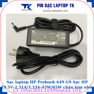 Sạc HP Probook 649 G9 Sạc HP 19.5V-2.31A/3.33A-45W/65W chân kim nhỏ màu xanh(4.5mm*3.0mm), sạc 65W