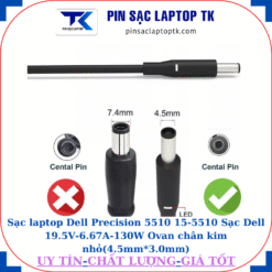 Sạc laptop Dell Precision 5510 15-5510 Sạc Dell 19.5V-6.67A-130W Ovan chân kim nhỏ(4.5mm*3.0mm)