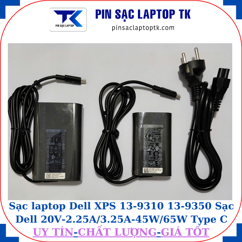 Sạc Dell XPS 13-9310 13-9350 Sạc Dell 20V-2.25A/3.25A-45W/65W Type C