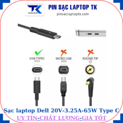 Sạc laptop Dell 20V-3.25A-65W Type C