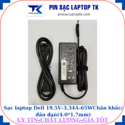Sạc laptop Dell 19.5V-3.34A-65W Chân khấc/đầu đạn(4.0*1.7mm)