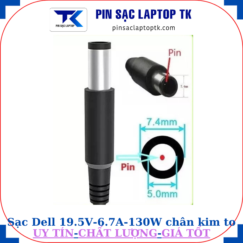 Sạc Dell 19.5V-6.7A-130W chân kim to