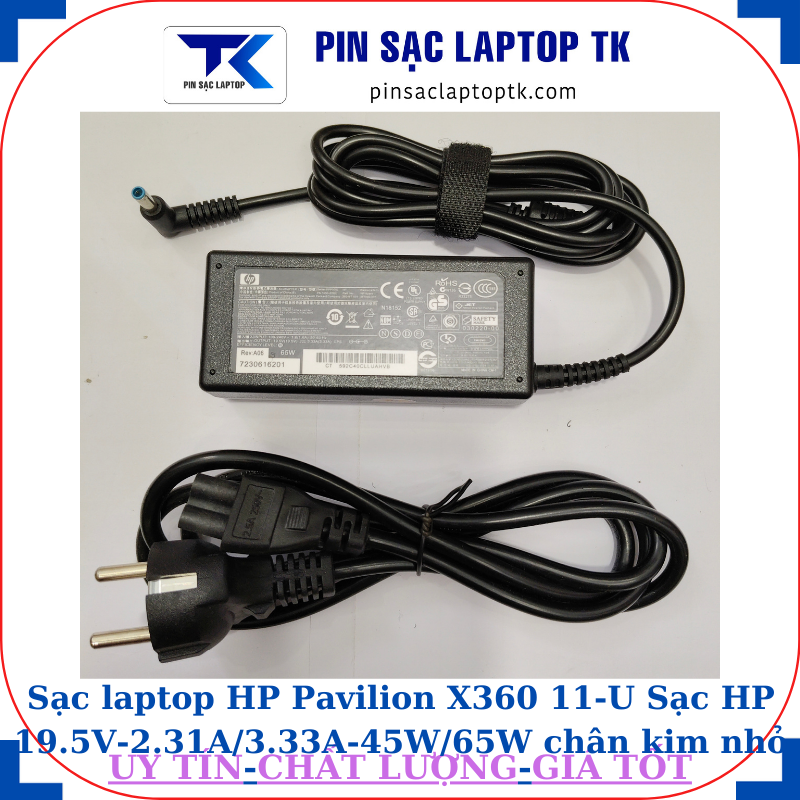 Sạc HP Pavilion X360 11-U Sạc HP 19.5V-2.31A/3.33A-45W/65W chân kim nhỏ màu xanh(4.5mm*3.0mm), sạc 65W