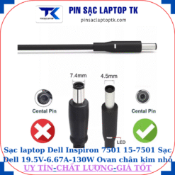 Sạc laptop Dell Inspiron 7501 15-7501 Sạc Dell 19.5V-6.67A-130W Ovan chân kim nhỏ(4.5mm*3.0mm)