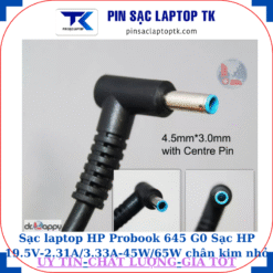 Sạc laptop HP Probook 645 G0 Sạc HP 19.5V-2.31A/3.33A-45W/65W chân kim nhỏ màu xanh(4.5mm*3.0mm)