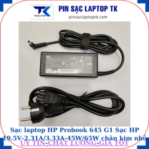 Sạc HP Probook 645 G1 Sạc HP 19.5V-2.31A/3.33A-45W/65W chân kim nhỏ màu xanh(4.5mm*3.0mm), sạc 65W