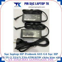 Sạc HP Probook 645 G4 Sạc HP 19.5V-2.31A/3.33A-45W/65W chân kim nhỏ màu xanh(4.5mm*3.0mm)
