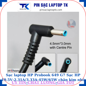 Sạc laptop HP Probook 649 G7 Sạc HP 19.5V-2.31A/3.33A-45W/65W chân kim nhỏ màu xanh(4.5mm*3.0mm)