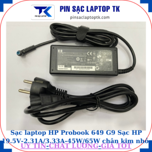 Sạc HP Probook 649 G9 Sạc HP 19.5V-2.31A/3.33A-45W/65W chân kim nhỏ màu xanh(4.5mm*3.0mm), sạc 45W