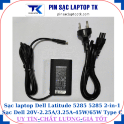 Sạc Dell Latitude 5285 5285 2-in-1 Sạc Dell 20V-2.25A/3.25A-45W/65W Type C, sạc 45W