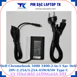 Sạc Dell Chromebook 3400 3400-2-in-1 Sạc Dell 20V-2.25A/3.25A-45W/65W Type C, sạc 45W