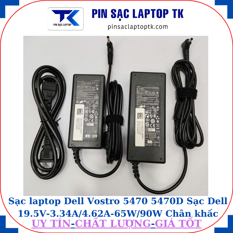 Sạc Dell Vostro 5470 5470D Sạc Dell 19.5V-3.34A/4.62A-65W/90W Chân khấc/đầu đạn(4.0*1.7mm)