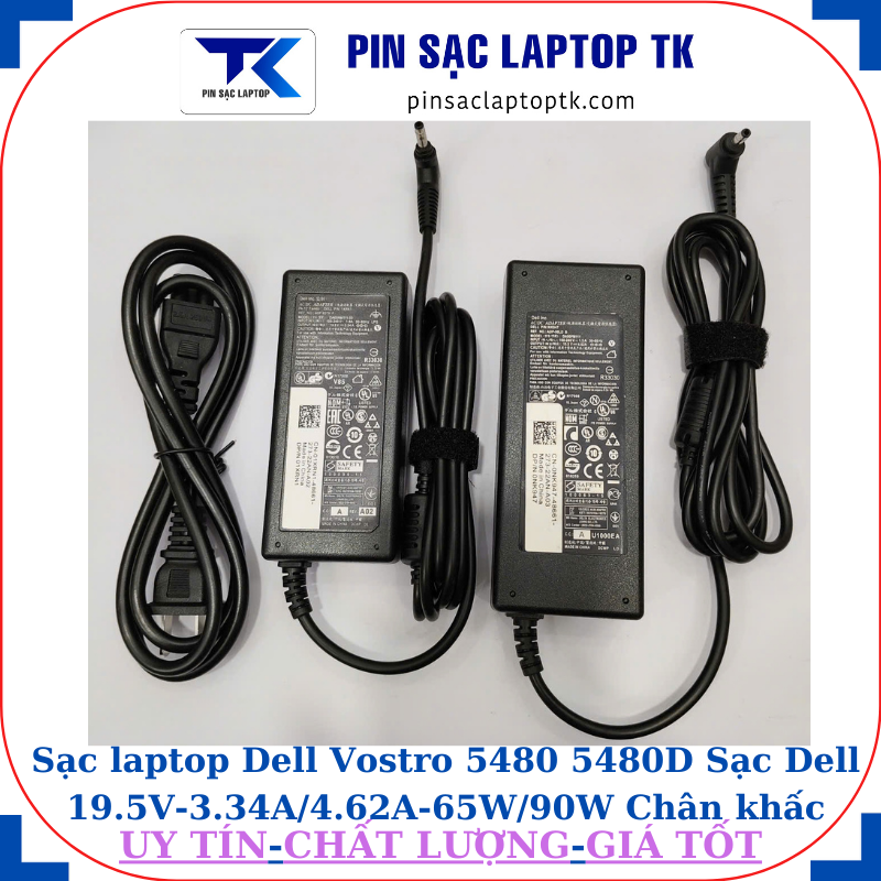 Sạc Dell Vostro 5480 5480D Sạc Dell 19.5V-3.34A/4.62A-65W/90W Chân khấc/đầu đạn(4.0*1.7mm)