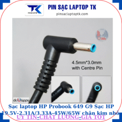 Sạc laptop HP Probook 649 G9 Sạc HP 19.5V-2.31A/3.33A-45W/65W chân kim nhỏ màu xanh(4.5mm*3.0mm)