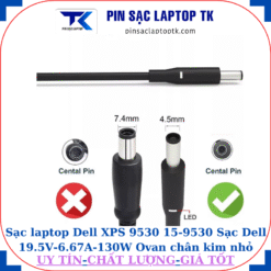 Sạc laptop Dell XPS 9530 15-9530 Sạc Dell 19.5V-6.67A-130W Ovan chân kim nhỏ(4.5mm*3.0mm)